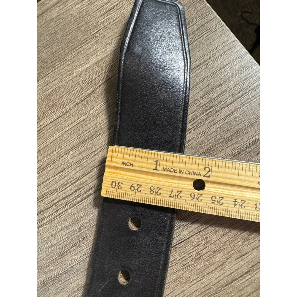 Gap Mens Black Genuine Leather Casual Dress‎ Belt Silver Buckle Size 34